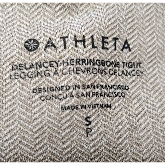 Athleta Delancey Herringbone Tight Women’s Small Grey Polyester Spandex - Picture 3 of 4